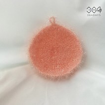 364days 핸드메이드 수세미 파스텔톤 무지개 원형 한겹 수세미 친구 집들이선물 단체선물 아크릴 손뜨개 수세미, 03.파스텔오렌지(개별포장) 1개, 고리x