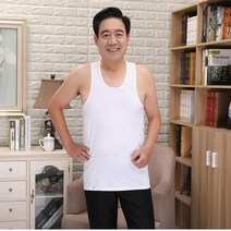 중년 남성 니트티 1628# 나시 면 올여름 땀 아빠 셔츠 할아버지 옷 뉴타임즈 Z