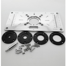 트리머 테이블 라우터 삽입 플레이트 알루미늄 트리밍 기계 조각 플립 보드 목공용 링 4 개 포함, 한개옵션0