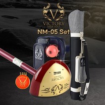 빅토리 파크골프채 NM-05 6종세트(파크골프채 골프백 파우치 볼빅공 볼마커 볼홀더), 퍼플, 블랙&화이트, 블랙