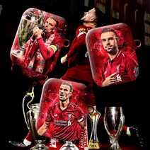 와우박스 주문제작 프리미어리그 리버풀 조던 헨더슨(Jordan Henderson) 축구 선수 에어팟 버즈 무선 이어폰 케이스, 유광 하드케이스, 버즈(밑판 검정색)