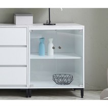 심플 화이트 마블 미니 2단 유리 장식장 600 / 상장 텀블러 쇼케이스 서재
