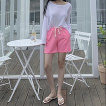 [바보사랑] 여성 데일리 여름 팬츠 반바지 노나 밴딩 3부 면