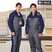 가을 겨울 작업복 T-766 상의 하의 별매 M~4XL 그레이 현대자동차 정비복 근무복 유니폼 남자 패딩 티뷰크