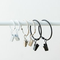 할메이드 커튼 압축봉 링 고리 걸이 오픈형 링집게, 소(25mm) 화이트 1P