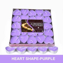 밀랍초 천연 기도 초50 PCS 연기없는 하트 모양의 아로마 캔들 생일 제안 화이트 라운드 티-요리, 08 08