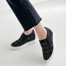 니나스파리 체크라인 키높이 스니커즈