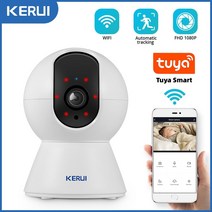 CCTV 방범 보안 감시 IP 카메라 현관 문 스마트폰 가정용 매장 무선 초소형 펫 씨씨티비 Kerui 1080p 3mp tuya 스마트 미니 와이파이 ip 실내 홈 cctv, 128GB 카드로 3mp, 오 플러그