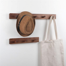 호두나무 원목 벽걸이 행거 후크 우드 코트랙, 6단