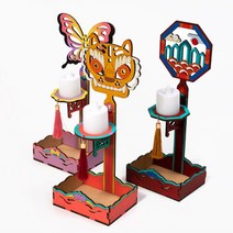 주간보호센터 요양원 미술치료 LED캔들 전통문양 촛대만들기 노인돌봄센터 전통놀이, 일월오봉도