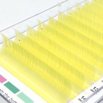 레인보우 컬러 속눈썹 연장 옴브레 개별 그라데이션 이식, C, 0.07mm_8-15mm Mix | yellow col
