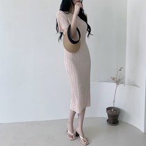 드까 구김없는 날씬 주름 롱 플리츠 원피스 반팔 6color