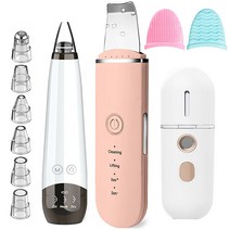 스킨스크러버 코피지제거기 삭피기 초음파 스킨 스크러버 딥 페이스 클리닝 블랙헤드 리무버 페이스 마사지 스킨케어 나노 미스트 스프레이어 여드름, 분홍색, 01 pink