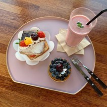 반달쟁반 논슬립 트레이 파스텔 칼라 홈카페 빵 커피 반원쟁반 칠기 쟁반 제작, 아보카드