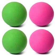 룸드 넌슬립 라크로스볼 마사지볼 2p, 핑크, 그린, 4p