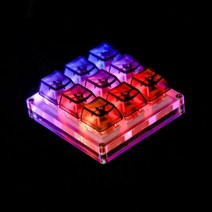 QMK Hotswap-YMDK RGB 지원 매크로 기능 C 타입 MX 스위치 기계식 키보드 넘패드 게임 포토샵용 9 키, Kit 1, Black Translucent, Kit 1
