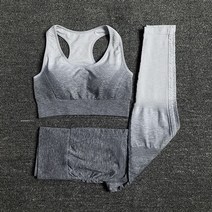 다이빙 스쿠버 슈트23PCS 원활한 여성 요가 세트 운동 운동복 체육관 의류 피트니스, S, 협력사, 브라팬츠 그레이