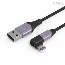 모락 로테 회전 USB to 라이트닝 8핀타입 PD3.0 고속 충전 케이블, 단품