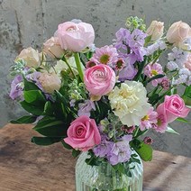 꽃센터피스 꽃정기배송 생화택배 1회체험꽃가능 졸업꽃다발 여자친구선물, 라지10회정기