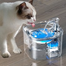 자동 고양이 정수기입니다 강아지 정수기요 수도꼭지 포함이에요 투명 필터 정수기입니다 센서가 달려있어요, 1.8L*d