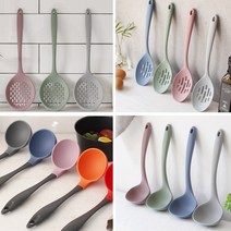 cocooning 국산 100% 실리콘 칼러풀 국자 타공 볶음스푼 건지기 모음, 건지기(대), 다크그린