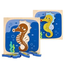 출산선물 영유아 발달장난감 쉬운 원목퍼즐 베이비 애기 나무 모양맞추기 오감자극, 1개