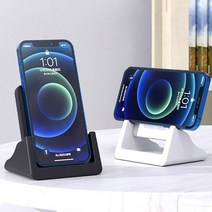 Couyor 휴대폰 고속 무선 충전기 15w 10w 가로세로 충전 가능 휴대폰 거치대로 사용가능, 화이트