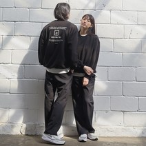 레이지비 오버핏 맨투맨 블랙 + 밴딩 슬랙스 블랙 세트