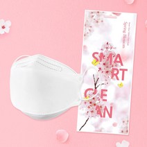 스마트클린 황사방역 마스크 대형 KF94 흰색 봄날 벚꽃에디션, 100매입
