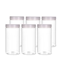 팜스용기 팜스원형 밀폐용기 화이트 1000ml, 6개입, 본체 + 뚜껑