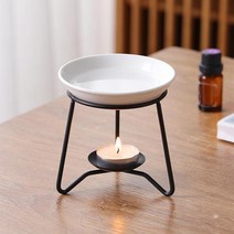 오일버너 아로마오일램프 프래그런스오일에센셜 오일 버너 Tealight 홀더 홈 명상 요가 거실 아로마 기관, 02 Black