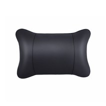 발란스코드 차가겸용 리넨 가죽 목베개 쿠션 차재 기억면 자동차 머리베개 허리베개, 블랙, 허리를 하나로 대고.