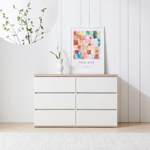 F4663 6칸 3단 서랍장 1200 1color(착불), 색상:아카시아아이보리