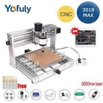 CNC 3018 프로 맥스 금속 조각기 GRBL 제어 200w 스핀들 우드 라우터 DIY 레이저 조각기 밀링 머신 절단 MDF, 5500mw laser+without offline