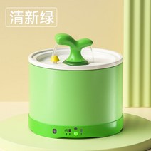 고양이 급수기 정수기 분수대 음수대 세라믹 항온 가열 자동 반려동물 급수볼 필터 순환, 터치 논플러그인-그린 1L 자가순환 살균1개필터