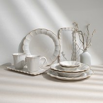 코스타노바 올리바 화이트 빈티지 2인 양식 접시세트 (10P), 단품