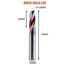 밀링커터 파이프컷팅기 Dreaque-3.175 4 6 8mm CNC 싱글 플루트 솔리드 텅스텐 카바이드 합금 엔드밀 알루미늄용 DLC 코팅 밀링 커터 1 피스 133013, DSA1F-D10.0-L32