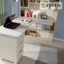 지베스 조이 1600 코너 대형 서랍 책상세트, 워시