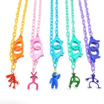 아동 유아 무지개 레인보우 프렌즈 아크릴 캐릭터 마스크 분실방지 목걸이 줄 스트랩 개별포장