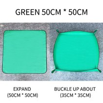 식물온실장 심기 매트 50cm-100cm 원예 화분 패드 접이식 정원 식물 이식 방수 액세서리, 01 Green 50x50