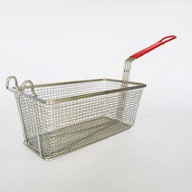 하바 스텐 사각 바스켓 업소용 치킨바구니 소쿠리 튀김망 받침 대형, 튀김바스켓, 1개, 튀김바스켓