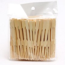 손잡이 대나무 포크 100개입 (미니 티포크 디저트 피크닉 퐁듀 나무꼬치