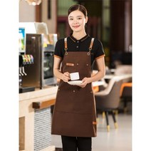 앞치마 공방 카페 작업 캔버스 목공 방수 용접 OEM 로고 자 정 웨이터 홈 요리 의류 레스토랑 베이커리 남성 여성 바텐더 유니폼, 옵션01 OEM Your Logo, 옵션04 Coffee