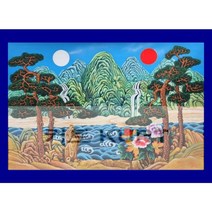 일월오봉동 구슬자수 큐빅 그림 만들기 선물 취미 대형 보석십자수 재료 세트 diy, 90x130cm