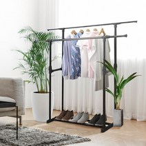 튼튼한 미니 스탠드 옷걸이 행거 무볼트 조립 2단, 2단 기본형