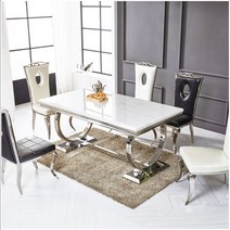 힘찬리빙 벨라 4인 대리석 식탁, 블랙 의자 2개(식탁 미포함)