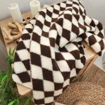 [이중양면] 체커보드 양털 무릎담요