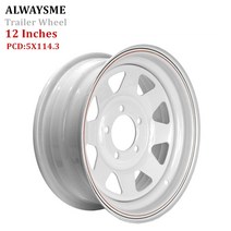 트럭 트레일러 보트 트레일러 rv 트레일러 용 alwaysme 12 인치 5 홀 스틸 휠 림, 없음, 한개옵션0