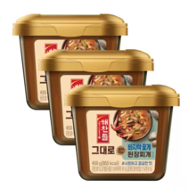 해찬들 그대로 된장 찌개 양념 소스 450g x 3 바지락 꽃게 식당 고깃집 코스트코 된장, 된장찌개양념 450g x 3개 - 바지락꽃게