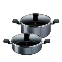 테팔 NEW 차세대 냄비 + 후라이팬 티타늄 스테인리스, (인덕션)홈쿡 (양수24cm + 전골24cm)